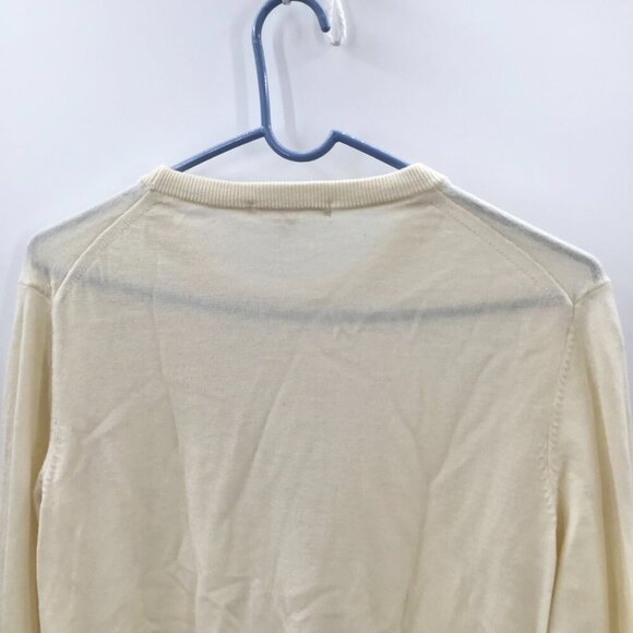 Women's Uniqlo Sweater L Ivory Super Soft Wool Pullover Long Sleeve Lightweight - Picture 5 of 13